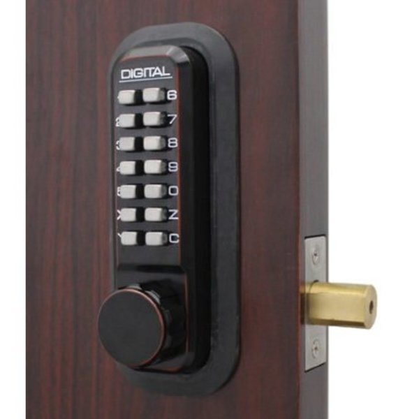 Lockey Mechanical Keyless Combination Deadbolt Lock Single Combination Key Override Oil Rubbed Bronze 2210KO-OB
